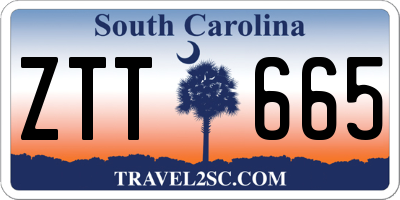 SC license plate ZTT665