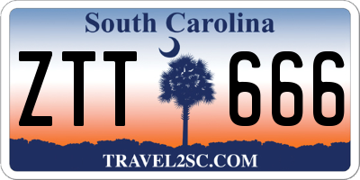 SC license plate ZTT666