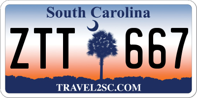SC license plate ZTT667