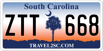 SC license plate ZTT668