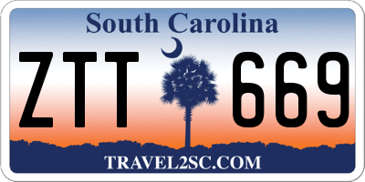 SC license plate ZTT669