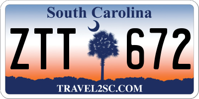 SC license plate ZTT672