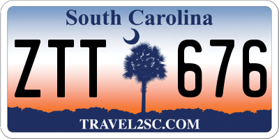 SC license plate ZTT676