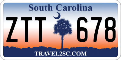 SC license plate ZTT678