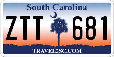 SC license plate ZTT681