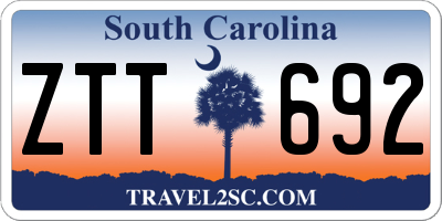 SC license plate ZTT692