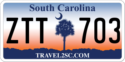 SC license plate ZTT703