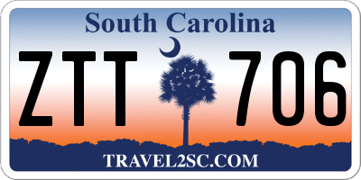 SC license plate ZTT706