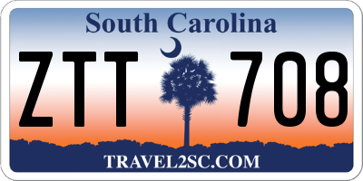 SC license plate ZTT708