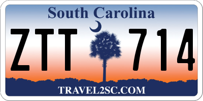 SC license plate ZTT714