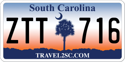 SC license plate ZTT716