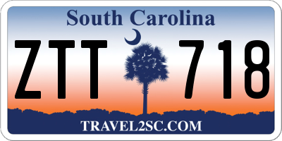 SC license plate ZTT718