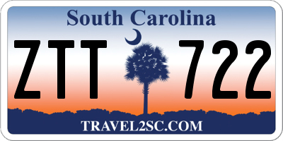 SC license plate ZTT722