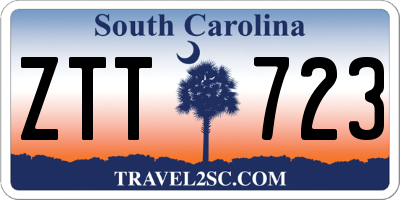 SC license plate ZTT723