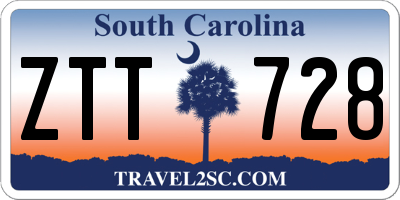 SC license plate ZTT728