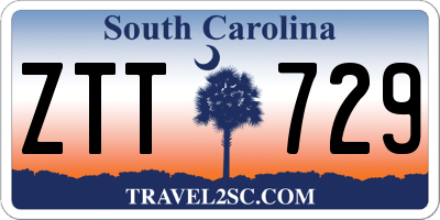 SC license plate ZTT729