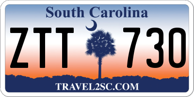 SC license plate ZTT730