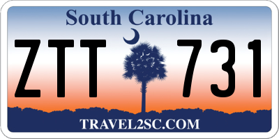 SC license plate ZTT731
