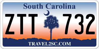 SC license plate ZTT732
