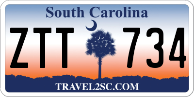 SC license plate ZTT734