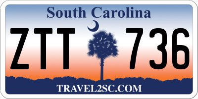 SC license plate ZTT736