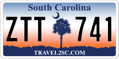 SC license plate ZTT741