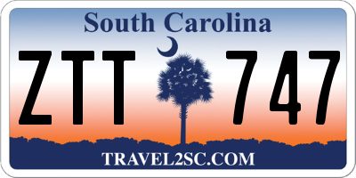 SC license plate ZTT747