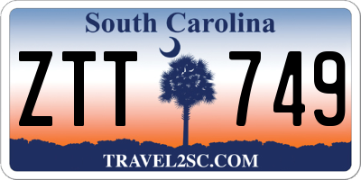 SC license plate ZTT749