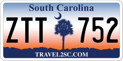SC license plate ZTT752