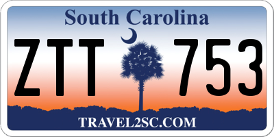 SC license plate ZTT753