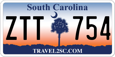 SC license plate ZTT754