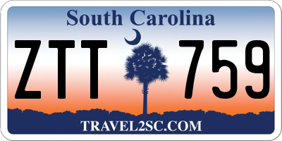 SC license plate ZTT759