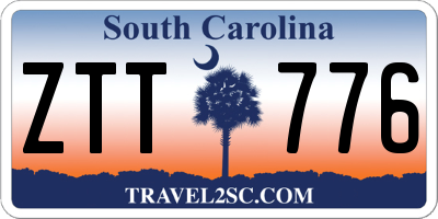 SC license plate ZTT776