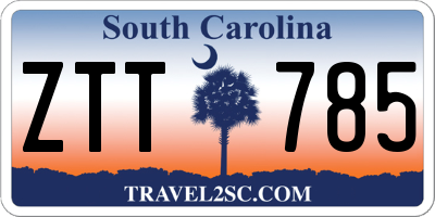 SC license plate ZTT785