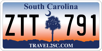 SC license plate ZTT791