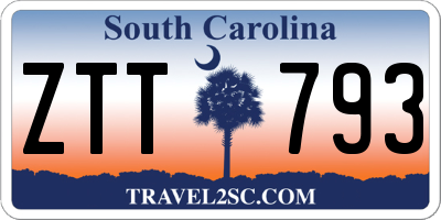 SC license plate ZTT793