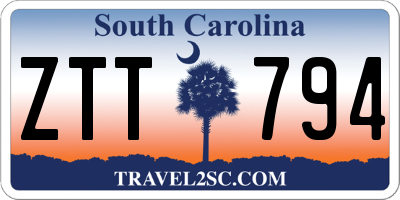 SC license plate ZTT794