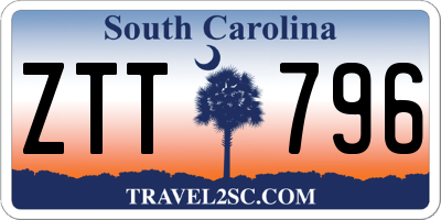 SC license plate ZTT796