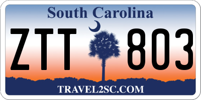 SC license plate ZTT803