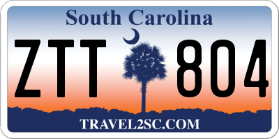 SC license plate ZTT804