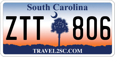 SC license plate ZTT806