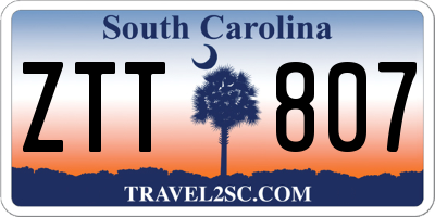 SC license plate ZTT807
