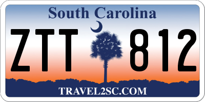 SC license plate ZTT812
