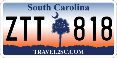 SC license plate ZTT818