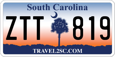 SC license plate ZTT819