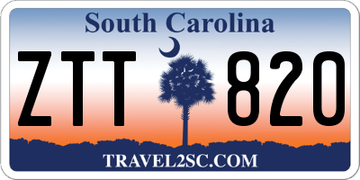 SC license plate ZTT820