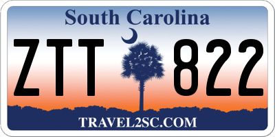 SC license plate ZTT822