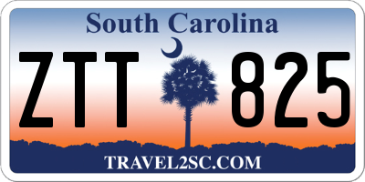 SC license plate ZTT825