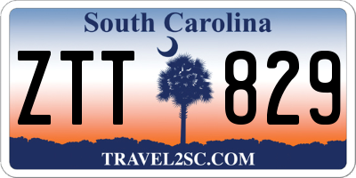 SC license plate ZTT829