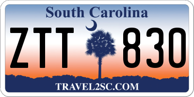 SC license plate ZTT830